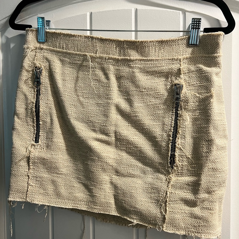 ACNE Studios Women’s Zip Side Tweed Mini Skirt Size 36